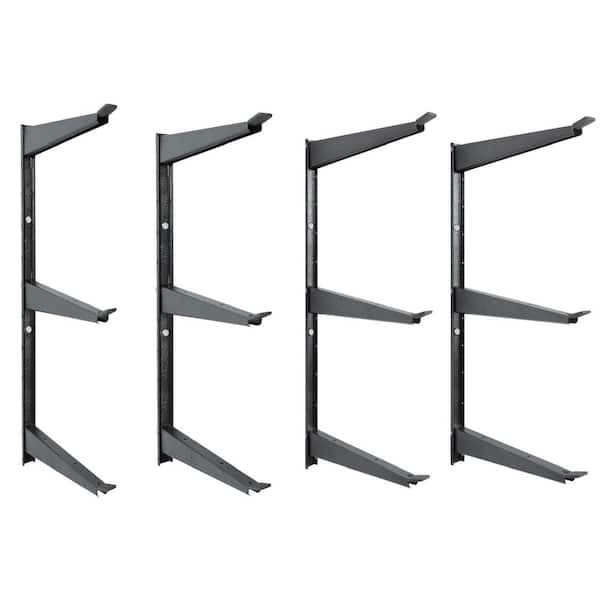 Angel Sar 2-Pack 960 lbs. Heavy Duty Wood Lumber Storage Rack, Mounted Cantilever Rack For Garage, Basement and Pantry