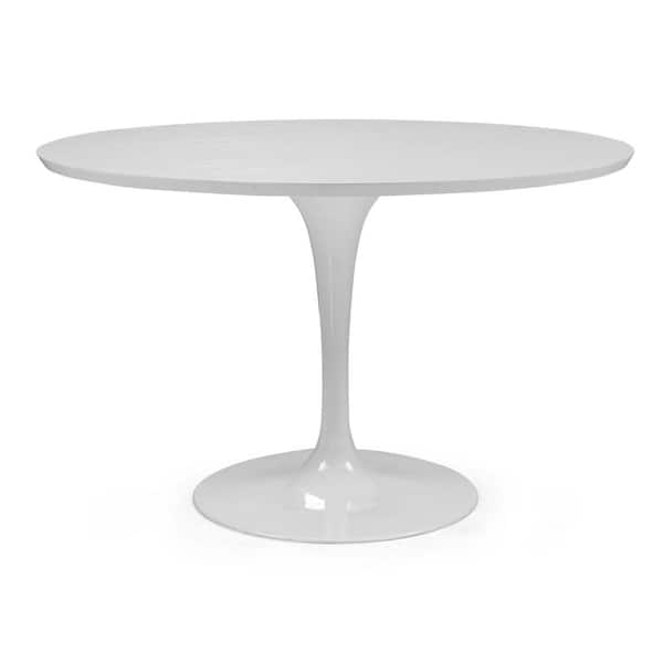 120cm round white dining table