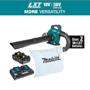 120 MPH 473 CFM LXT 18V X2 (36V) Lithium-Ion Brushless Cordless Leaf Blower Kit with Vacuum Attachment Kit (5.0 Ah)