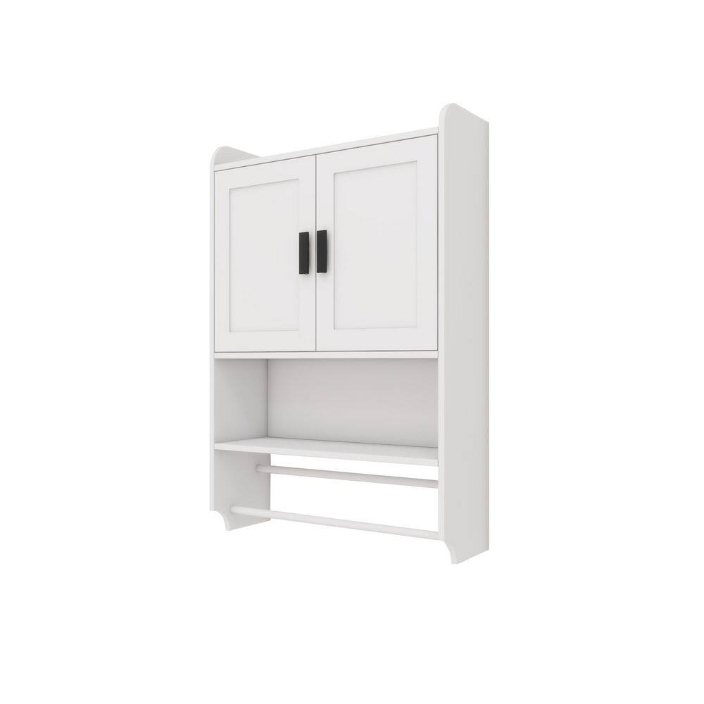 8 in. W x 22 in. D x 32 in. H Bathroom Linen Cabinet with Adjustable Shelves, Towel Bar and Paper Towel Holder, White price history on PriceWatchPro