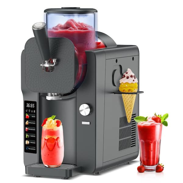 68 oz. Grey Large Capacity Self-Cleaning Snow Cone Machine and Ice Cream Make with 6 Smart Modes, No Ice Required