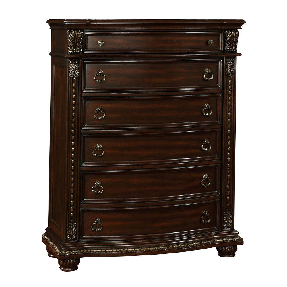 William's Home Furnishing Fromberg 6-Drawers Brown Cherry Chest of ...