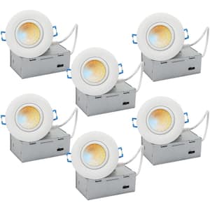 3 in. Selectable CCT Canless IC Rated Dimmable Energy Star Round Integrated LED Gimbal Downlight (6-Pack)