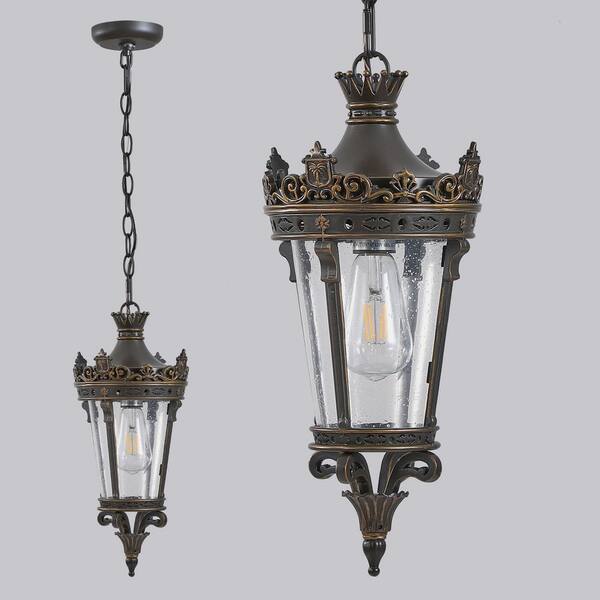Zeus & Ruta Coffee Golden Aluminium Antique Crown Outdoor Hanging