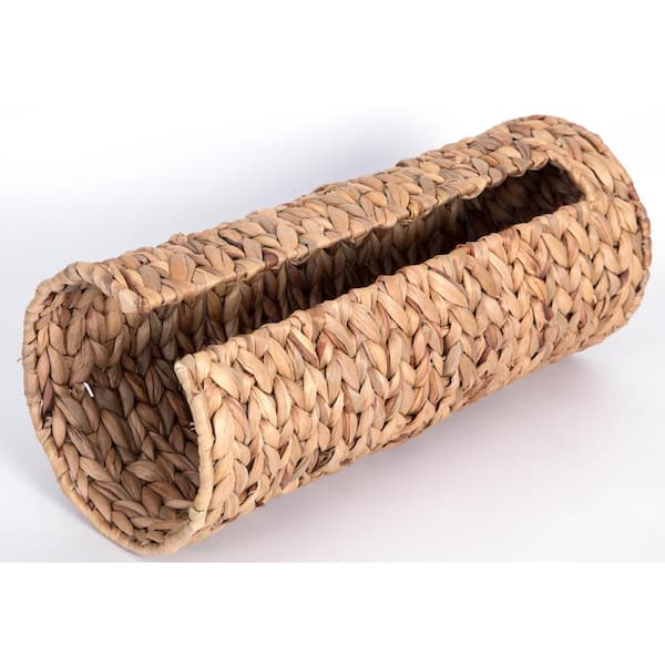 New Wicker Water Hyacinth Tall Toilet Tissue Paper Holder for 4 wide rolls 