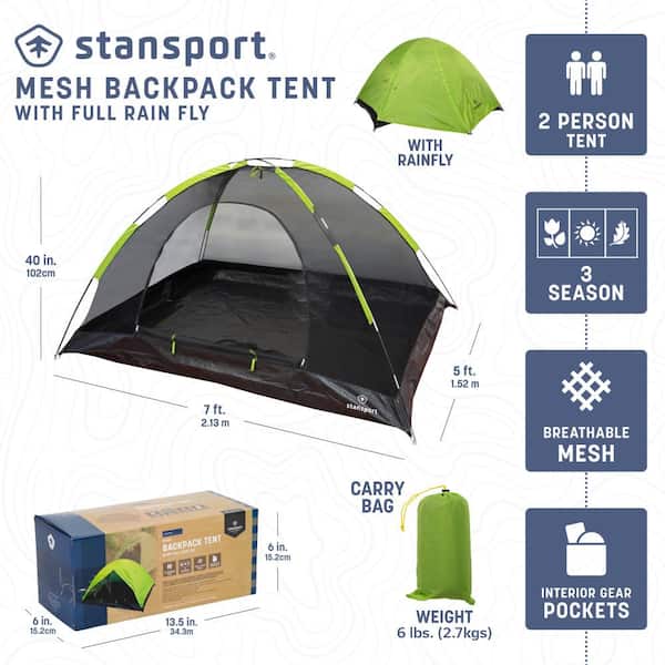 StanSport Starlight I Mesh Backpack Tent with Full Rain Fly 723