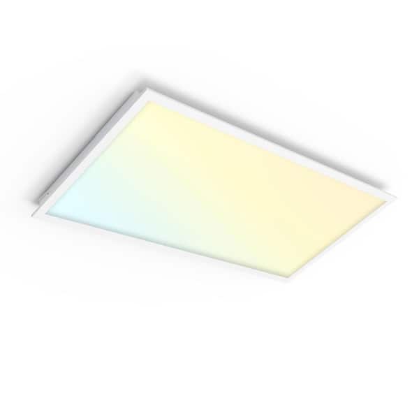 RUN BISON 2 ft. x 4 ft. Dimmable White CCT and Wattage Selectable Integrated LED Back-Lit Flat Panel Light