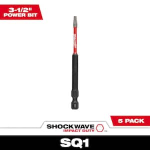 SHOCKWAVE Impact Duty 3-1/2 in. Square #1 Alloy Steel Screw Driver Bit (5-Pack)