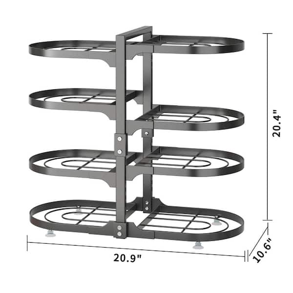AULEDIO Black Pots and Pans Lid Organizer Rack Holder Adjustable Kitchen Organization and Storage Drawer Organizer