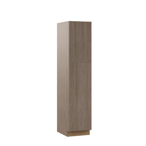 Designer Series Edgeley Assembled 18x84x23.75 in. Pantry Kitchen Cabinet in Driftwood