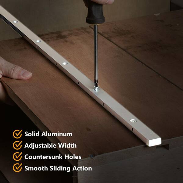 POWERTEC 18 in. Miter Gauge Jig and Fixture Bar for