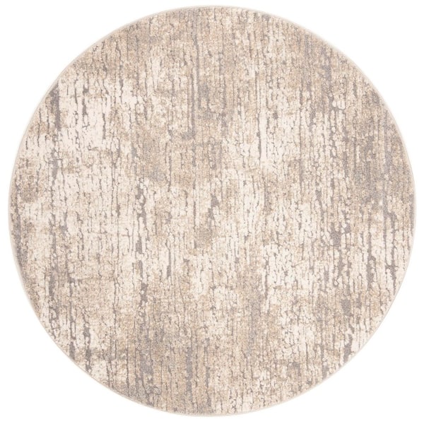 Spirit 7 ft. x 7 ft. Taupe/Ivory Marble Round Area Rug