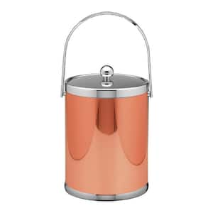Mylar 5 Qt. Polished Copper and Chrome Ice Bucket with Track Handle and Metal Lid