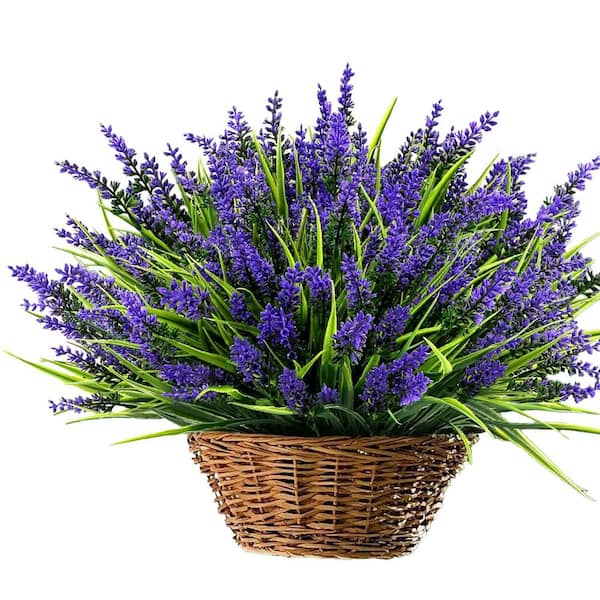 Afoxsos 2.00 in. H Purple Artificial Lavender Plant with Monkey Grass ...