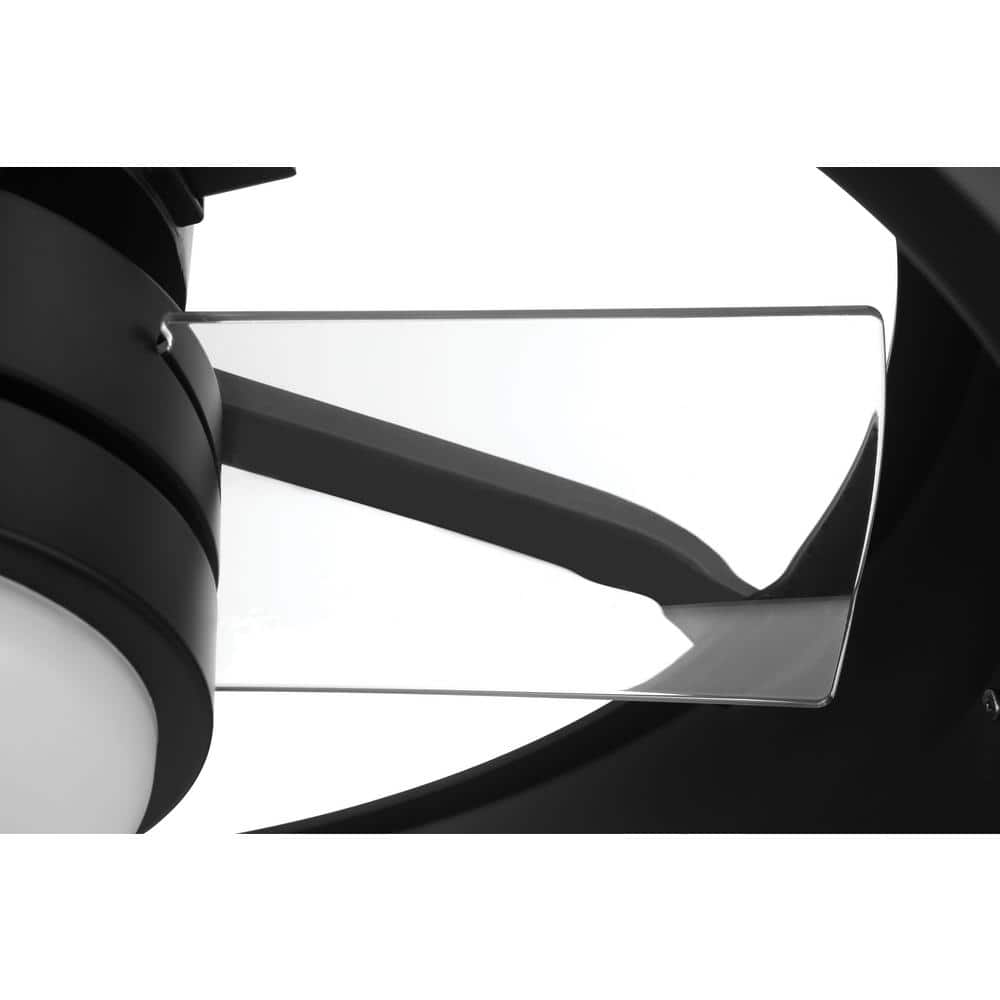 Taylor 24-Inch Flat Black Ceiling Fan with Frost White Glass Shade