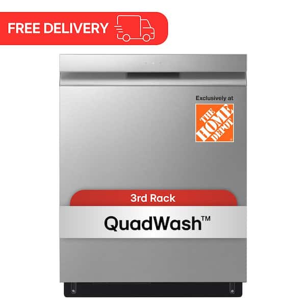 24 in. Top Control Standard Dishwasher with QuadWash in Stainless Steel