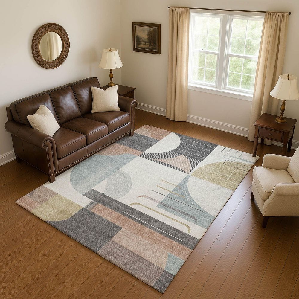 Mayfield Premium Machine Washable Abstract AMF1694 Paprika 8 ft. x 10 ft. Area Rug price history on PriceWatchPro
