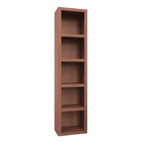 Brown 91 in. Tall Wooden Bookcase Shelf