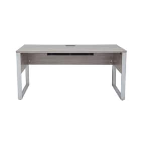 Cali 63 in. x 32 in. Grey Home Office Desk, Metal Frame Laminated Top Computer Desk