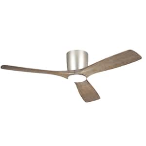 Volos 54 in. Indoor Brushed Nickel Low Profile Ceiling Fan with Integrated LED with Wall Control Included