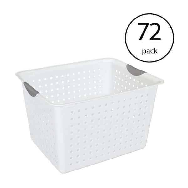 Sterilite 5 GA. Deep Ultra Plastic Storage Bin Organizer Basket in White (72-Pack)