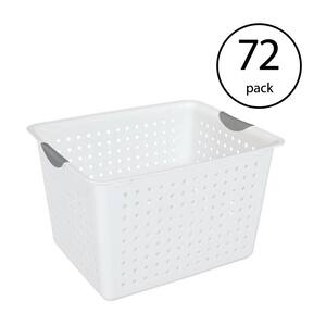 5 GA. Deep Ultra Plastic Storage Bin Organizer Basket in White (72-Pack)