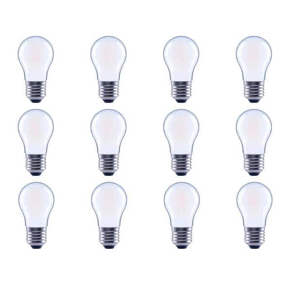 EcoSmart 60-Watt Equivalent A15 Dimmable Frosted Glass Decorative Filament Vintage Edison LED Light Bulb Soft White (12-Pack)