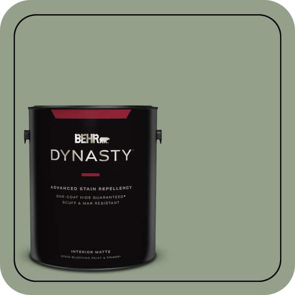BEHR DYNASTY 1 gal. #440F-4 Athenian Green Matte Interior Stain-Blocking Paint & Primer