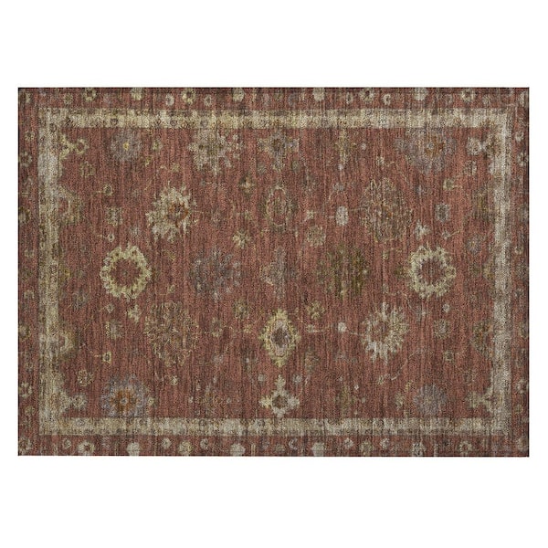Chantille Machine Washable Indoor/Outdoor Abstract ACN2045 Paprika 1 ft. 8 in. x 2 ft. 6 in. Accent Rug