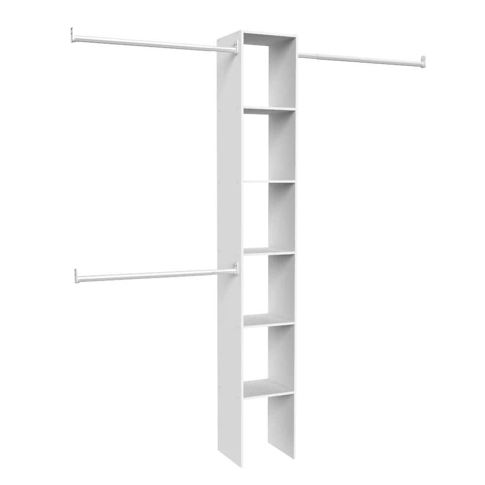 Selectives 12 in. W White Custom Tower Wall Mount 6-Shelf Wood Closet System price history on PriceWatchPro