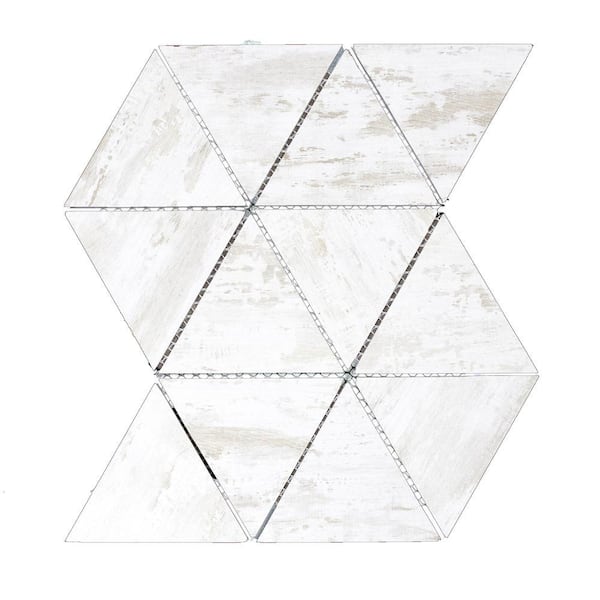 Ivory White 12 in. x 12 in. Linear Glass and Stone Mosaic Wall Tile (11 Sq. Ft./Case)