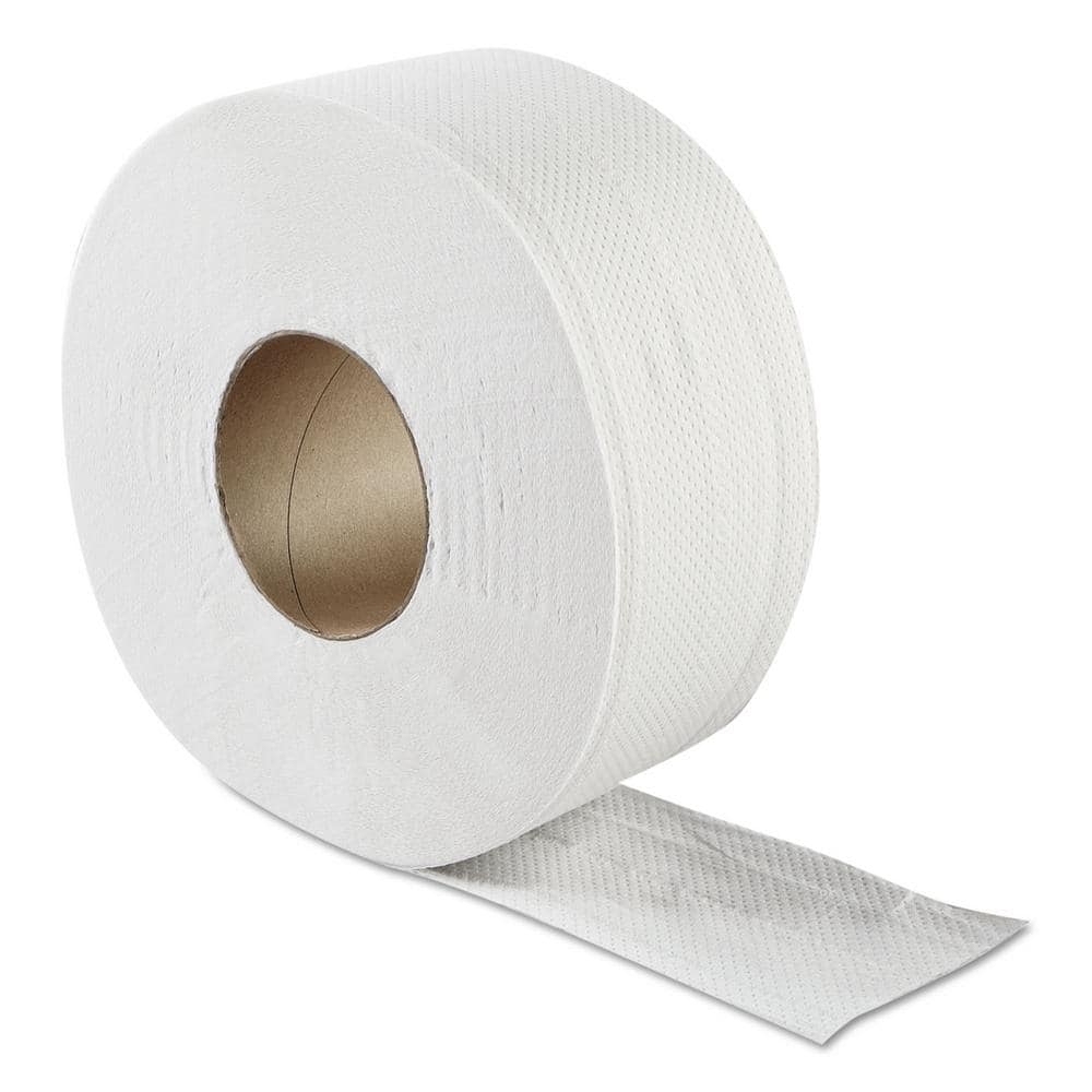 gen jrt jumbo toilet paper  2-ply  white  3.3  x 500 ft  8.85 dia  12/ct