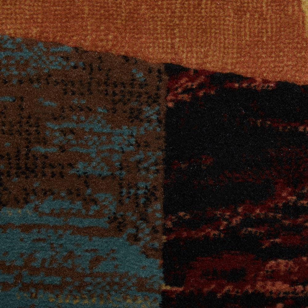 Catalina Bismark Geometric Brown and Beige Synthetic Area Rug