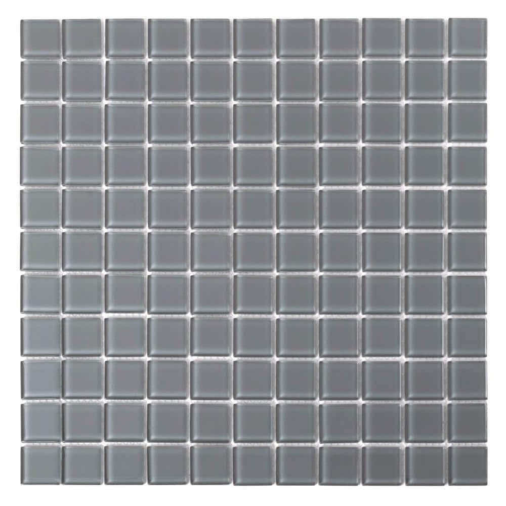 Dark Gray 11.8 in. x 11.8 in. 1 in. x 1 in. Polished Glass Mosaic Tile (9.67 sq. ft./Case) price history on PriceWatchPro