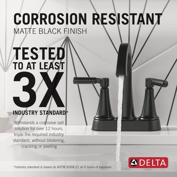 Delta Lorna 4 in. Centerset Double Handle Bathroom Faucet with