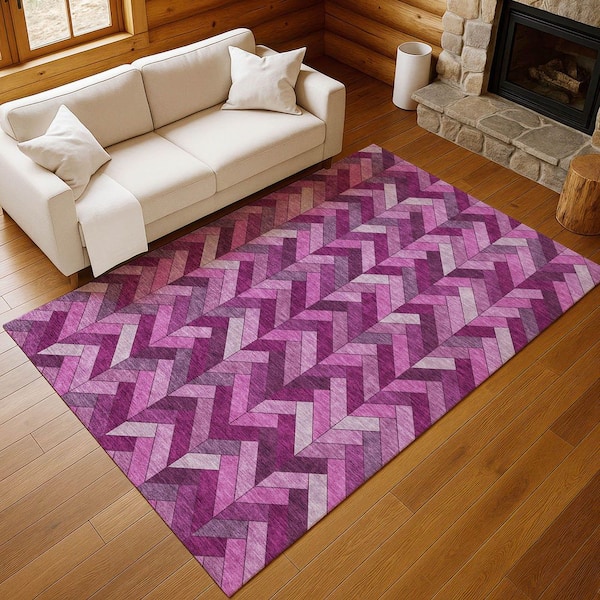 Chantille Machine Washable Indoor/Outdoor Abstract ACN2296 Pink 3 ft. x 4 ft. Area Rug