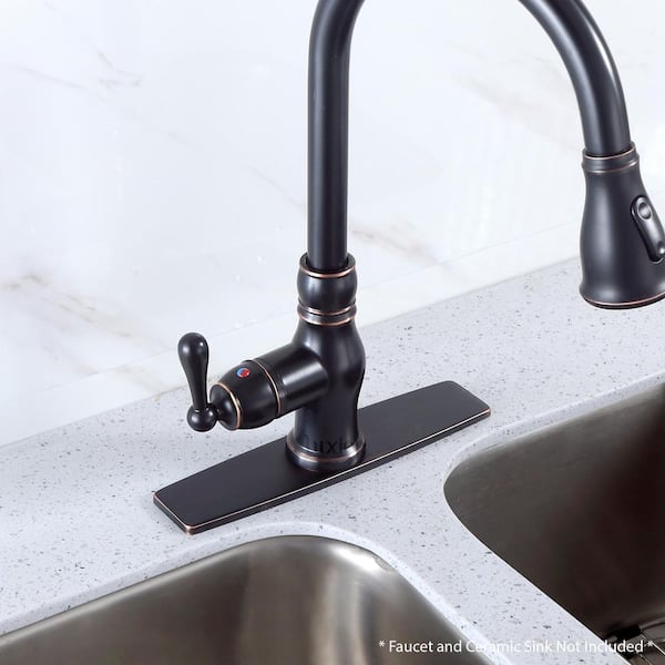 Votamuta 10-Inch Basin and Kitchen Sink Faucet Hole Cover Deck Plate Escutcheon,Oil Rubbed Bronze Finish 