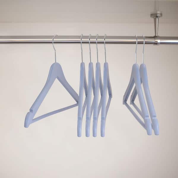 Elama Home 30 Piece Rubber Non Slip Hanger with Hanging Tab in Black