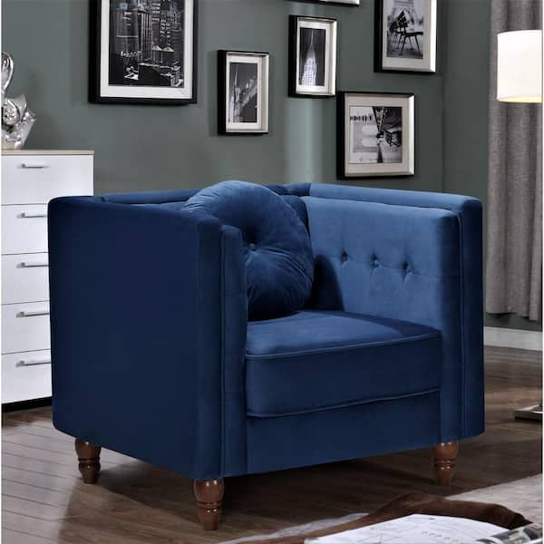 Angie Deep Blue Classic Kittleson Chesterfield Chair