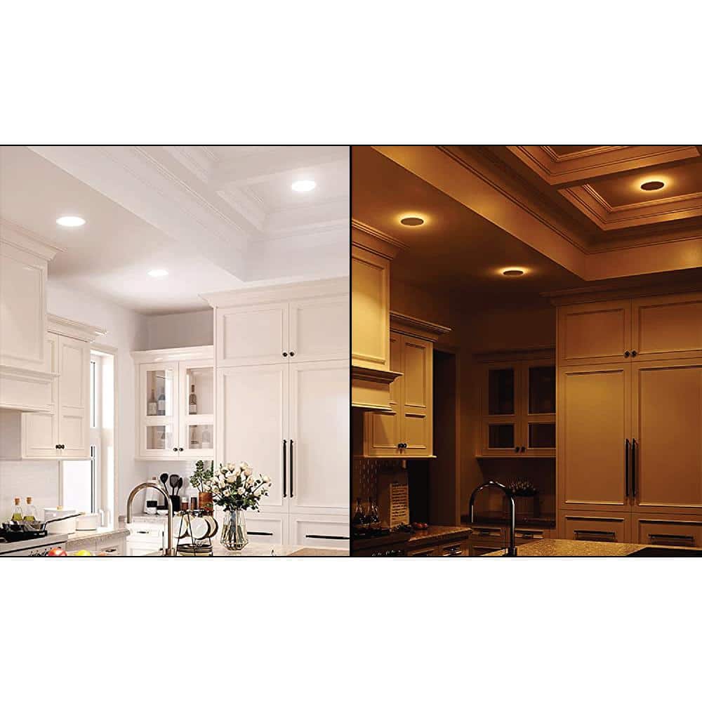 Ultra Slim White 8-Inch Canless LED Recessed Light with Night Feature