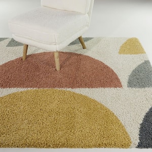Dalton Cream 5 ft. 3 in. x 7 ft. Abstract Area Rug