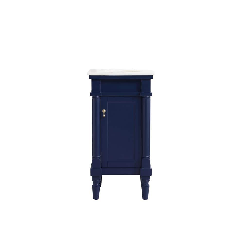Simply Living 18.5 in. W x 19 in. D x 35 in. H Bath Vanity in Blue with Whi