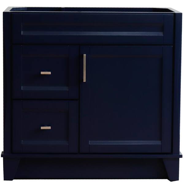 Bellaterra Home 36 in. W x 21.5 in. D Single Bath Vanity Cabinet Only in Blue (Cabinet Door on Right Side)