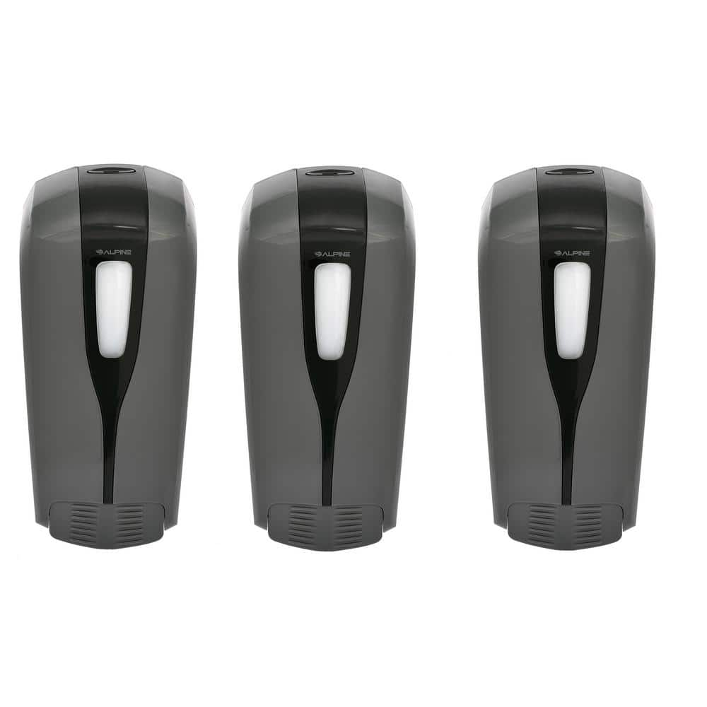 Alpine Industries Aspen Commercial 16 Oz Gray Refillable Manual Foam Soap Dispenser 3 Pack 6155