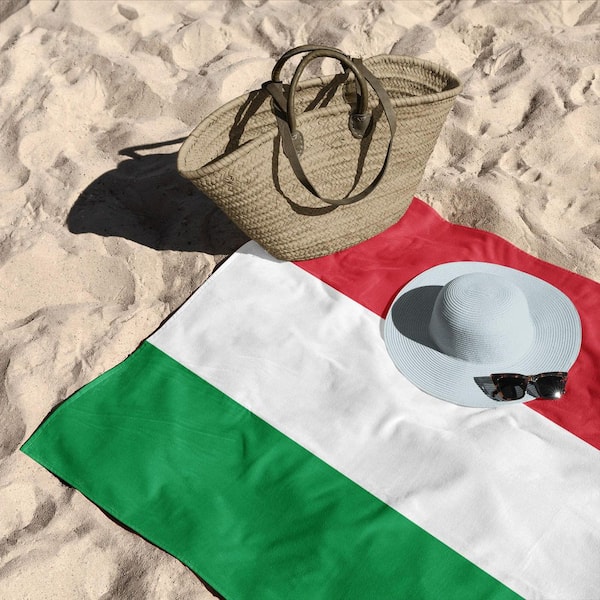 Italy Flag Cotton/Polyester Blend Beach Towel 30x60 inches