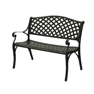 40 in.2-Person Aluminum Outdoor Garden Bench Chair in Bronze