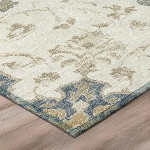 Chantille Machine Washable Indoor/Outdoor Abstract ACN2958 Ivory 8 ft. x 8 ft. Round Rug