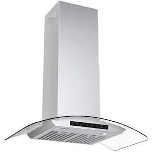 36 in. 900 CFM Ducted Wall Mount Range Hood Tempered Glass in Stainless Steel with Intelligent Gesture Sensing