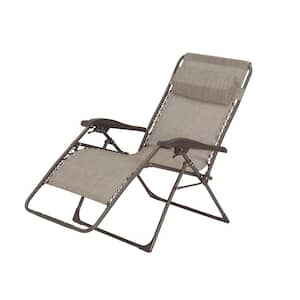 Mix and Match Oversized Folding Zero Gravity Steel Outdoor Patio Sling Chaise Lounge Chair in Riverbed Taupe