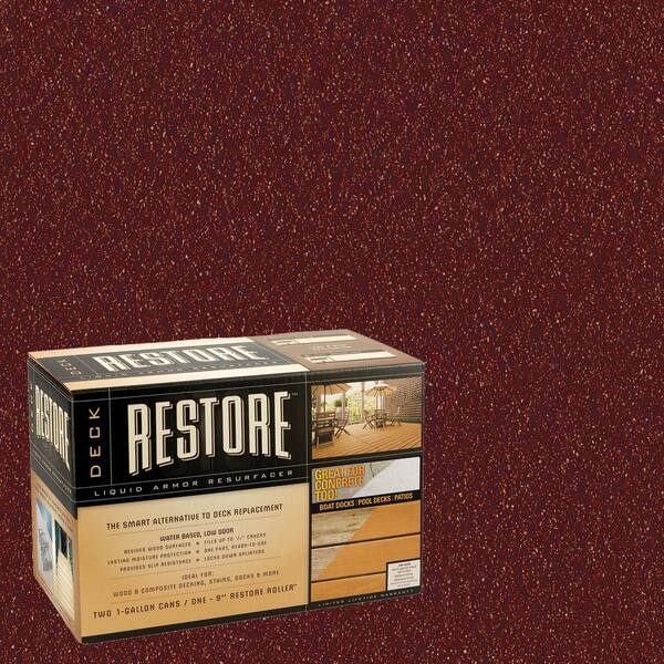 Restore Deck Liquid Armor Resurfacer 2 gal. Kit Water Based Navajo Red Exterior Coating